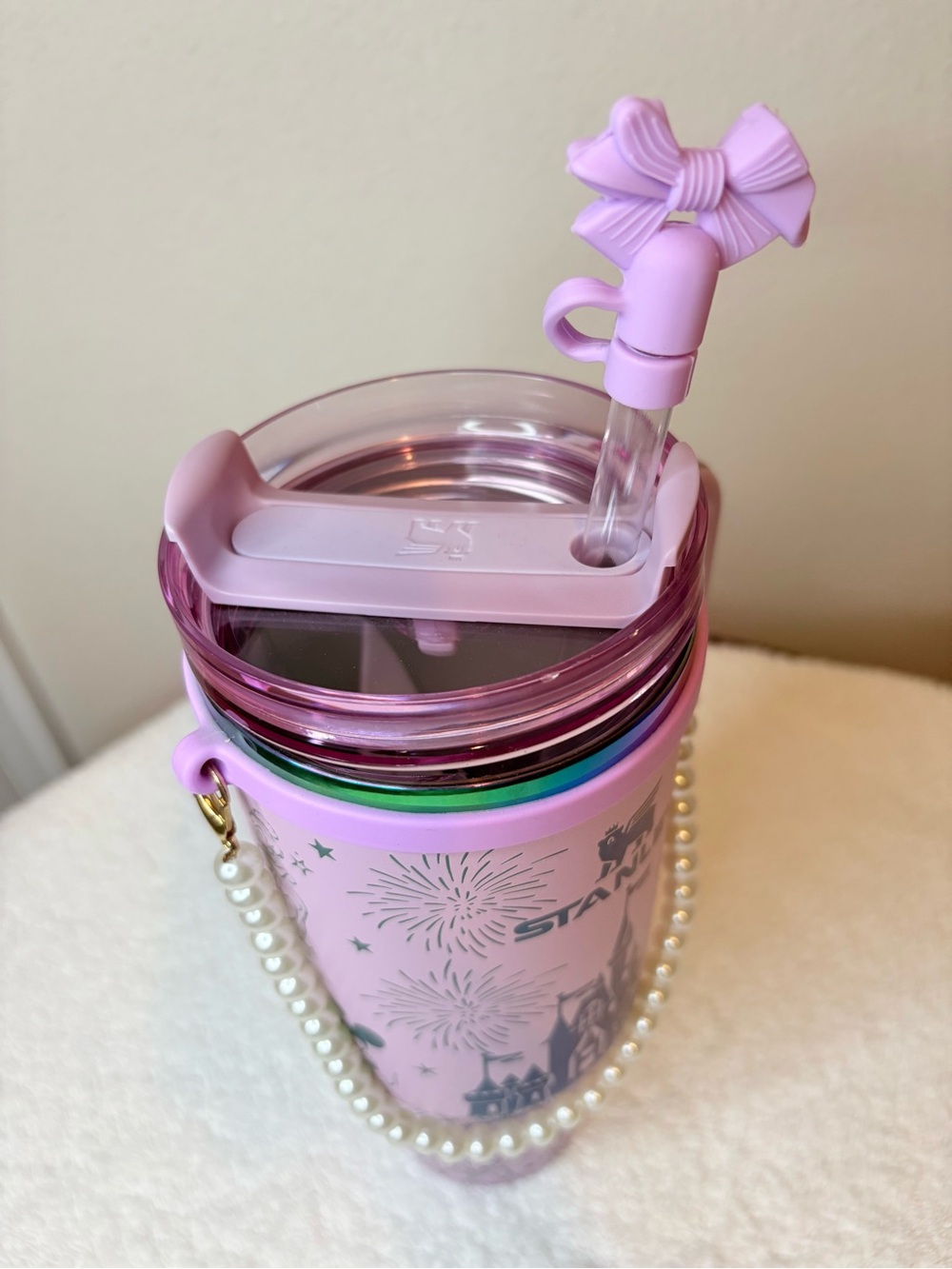 Stanley x Disney 40oz Castle Tumbler with Pearl Strap and Bow Straw - Picture 4 of 8